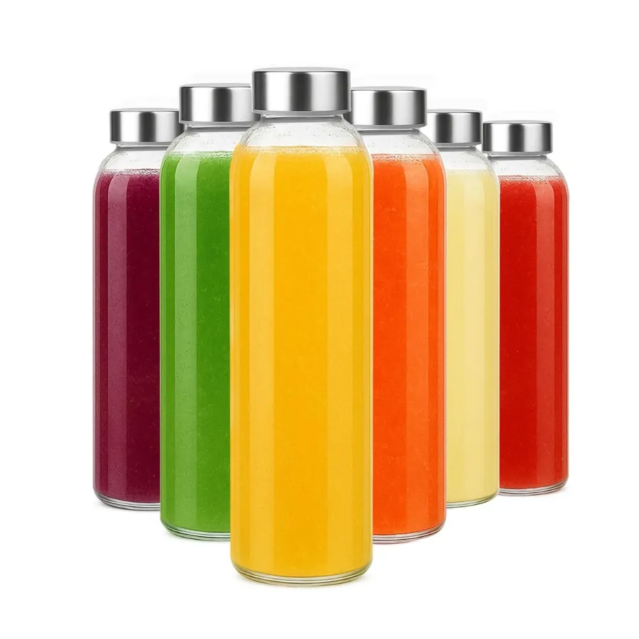 Botellas de vidrio para jugos y bebidas