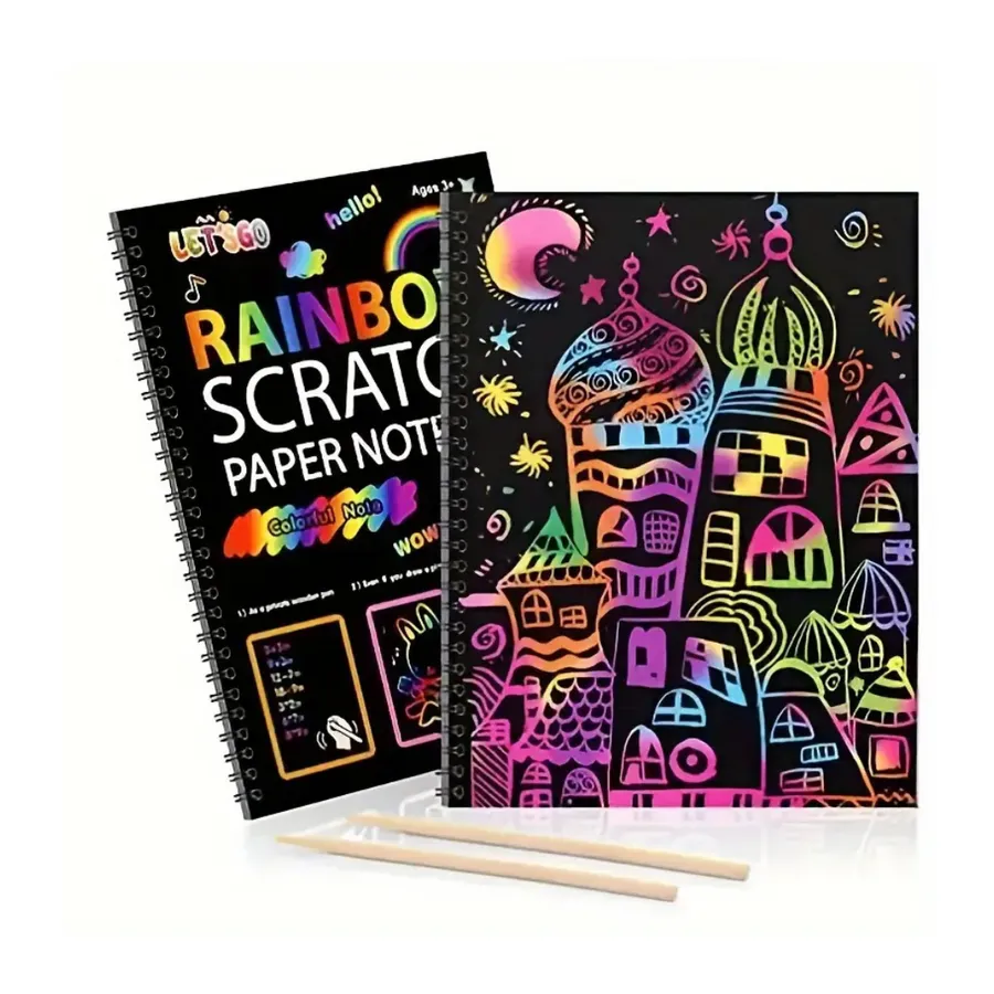 Cuaderno  de papel raspable - Arcoíris