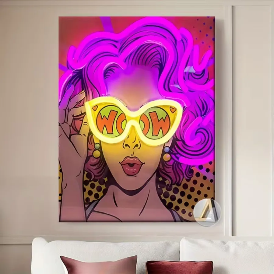 Cuadro - Neon WOW girl