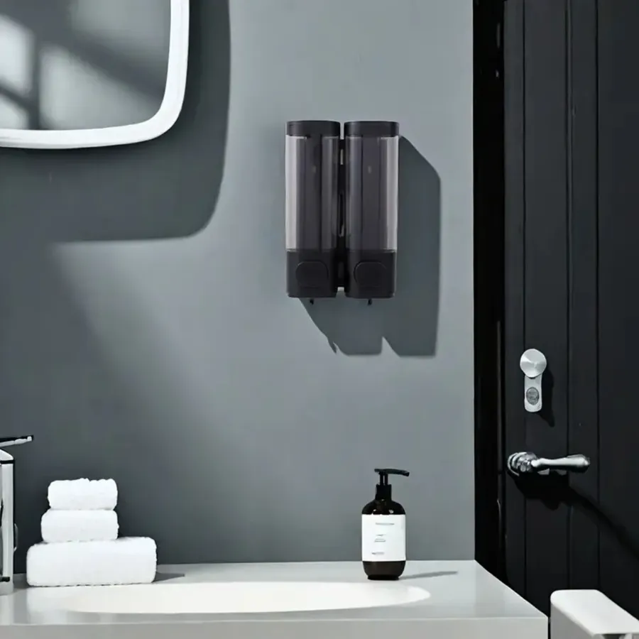 Dispensador de champú y acondicionador de pared