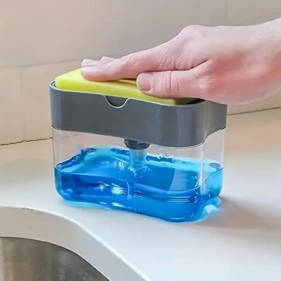 Dispensador de jabón con porta esponja