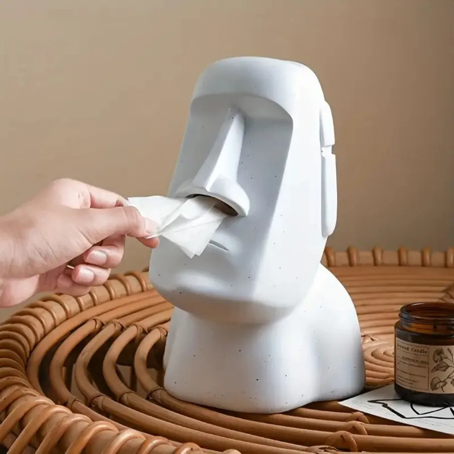 Dispensador de pañuelos moai