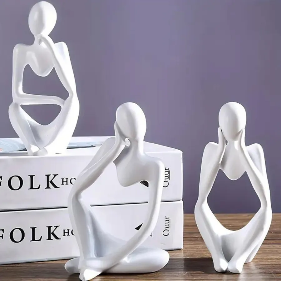 Juego de 3 estatuas de pensador