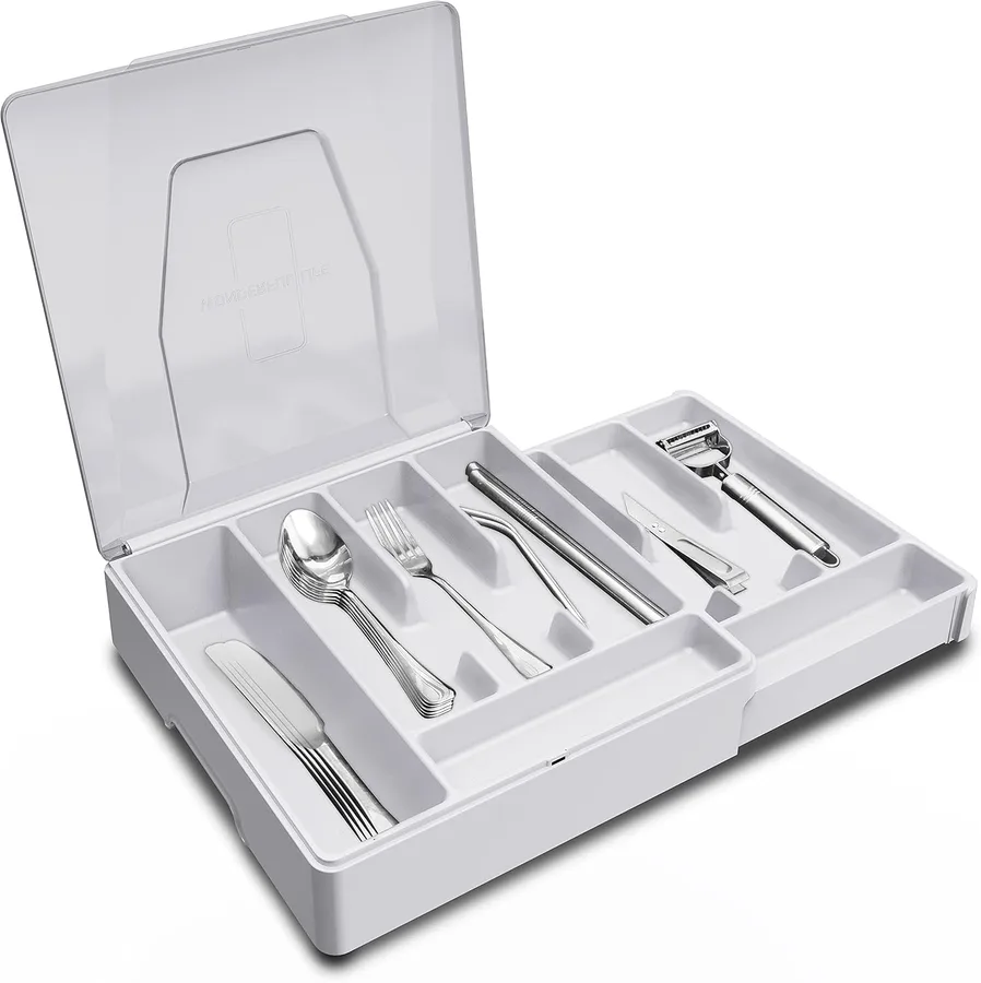 Organizador de cubiertos con tapa