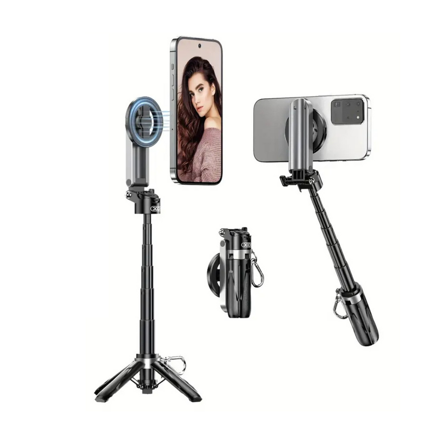 Selfie stick multifuncional magnético